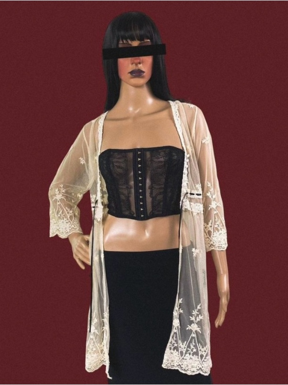Sheer Embroidered Lace Cardigan